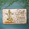 Christian Fall For Jesus Custom Wood Rectangle Sign