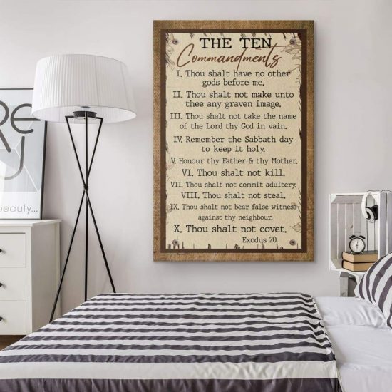 Christian Wall Art 10 Commandments Canvas Print 1