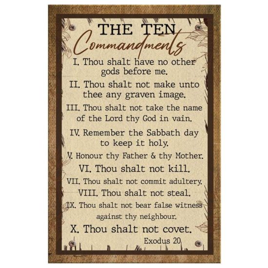 Christian Wall Art 10 Commandments Canvas Print 2