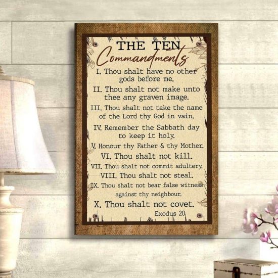 Christian Wall Art: 10 Commandments Canvas Print