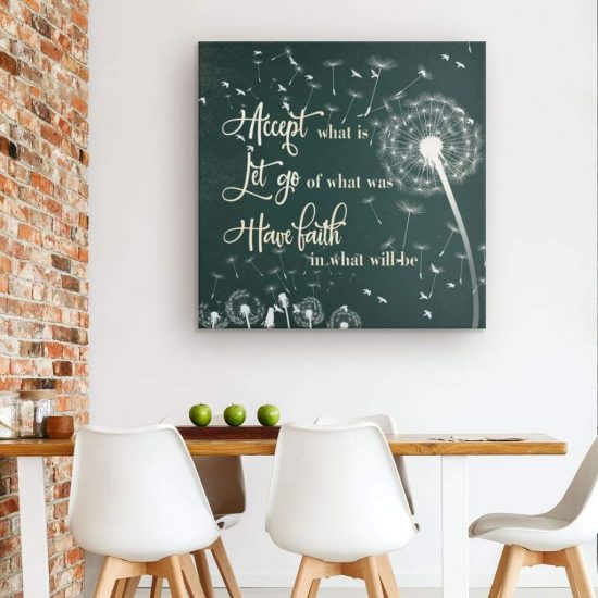 Christian Wall Art Accept What Is Let Go Of What Was Have Faith Canvas Print 1