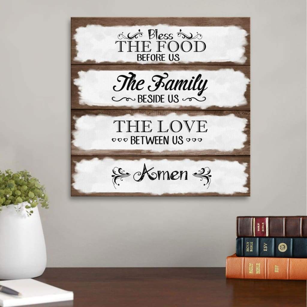 Christian Wall Art: Bless The Food Before Us Canvas Print