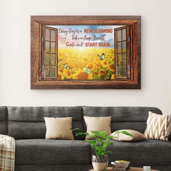 Christian Wall Art Every Day Is A New Beginning Canvas Art 1