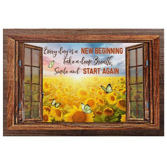 Christian Wall Art Every Day Is A New Beginning Canvas Art 2