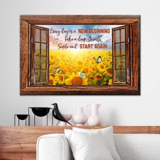 Christian Wall Art: Every Day Is A New Beginning Canvas Art