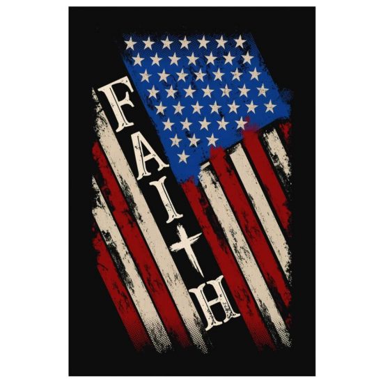 Christian Wall Art Faith American Flag Canvas Print 2