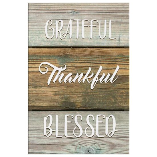 Christian Wall Art Grateful Thankful Blessed Canvas Print 2
