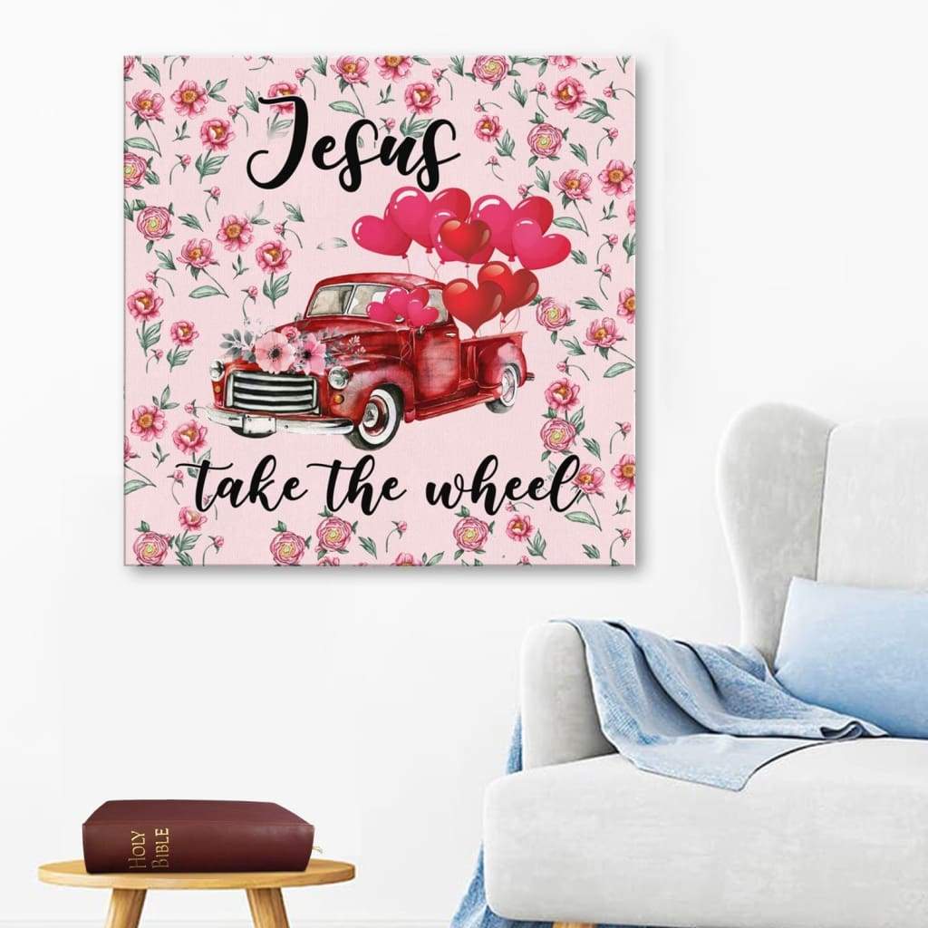 Christian Wall Art: Jesus Take The Wheel Wall Art Canvas Print