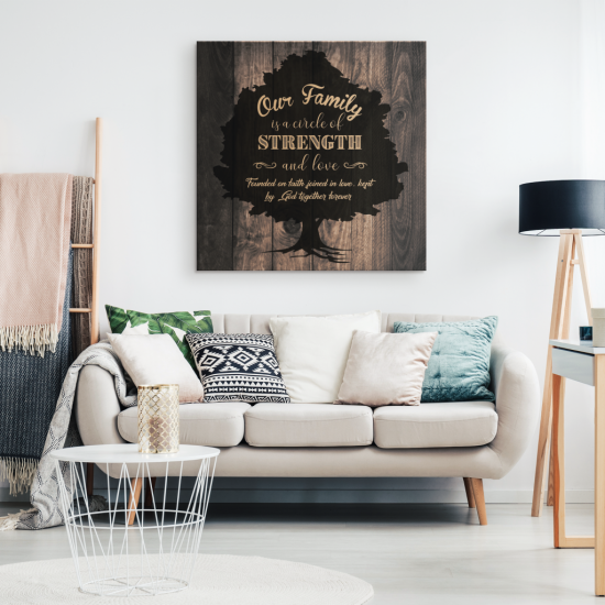 Christian Wall Art Our Family Is A Circle Of Strength And Love Canvas 1