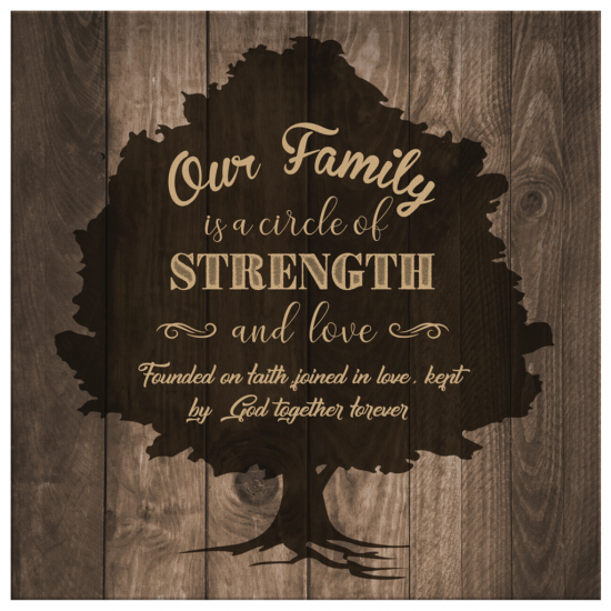 Christian Wall Art Our Family Is A Circle Of Strength And Love Canvas 2