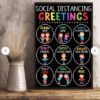 Classroom Canvas - Social Distancing Greetings Canvas Prints Wall Art Decor