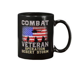 Combat Veteran Operation Desert Storm Military USA Flag Mug 1