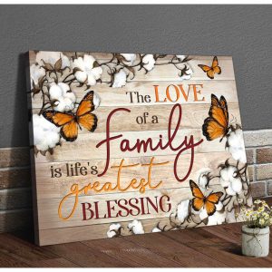 Cotton Flowers And Butterflies Canvas The Love Of A Family Wall Art Decor 2