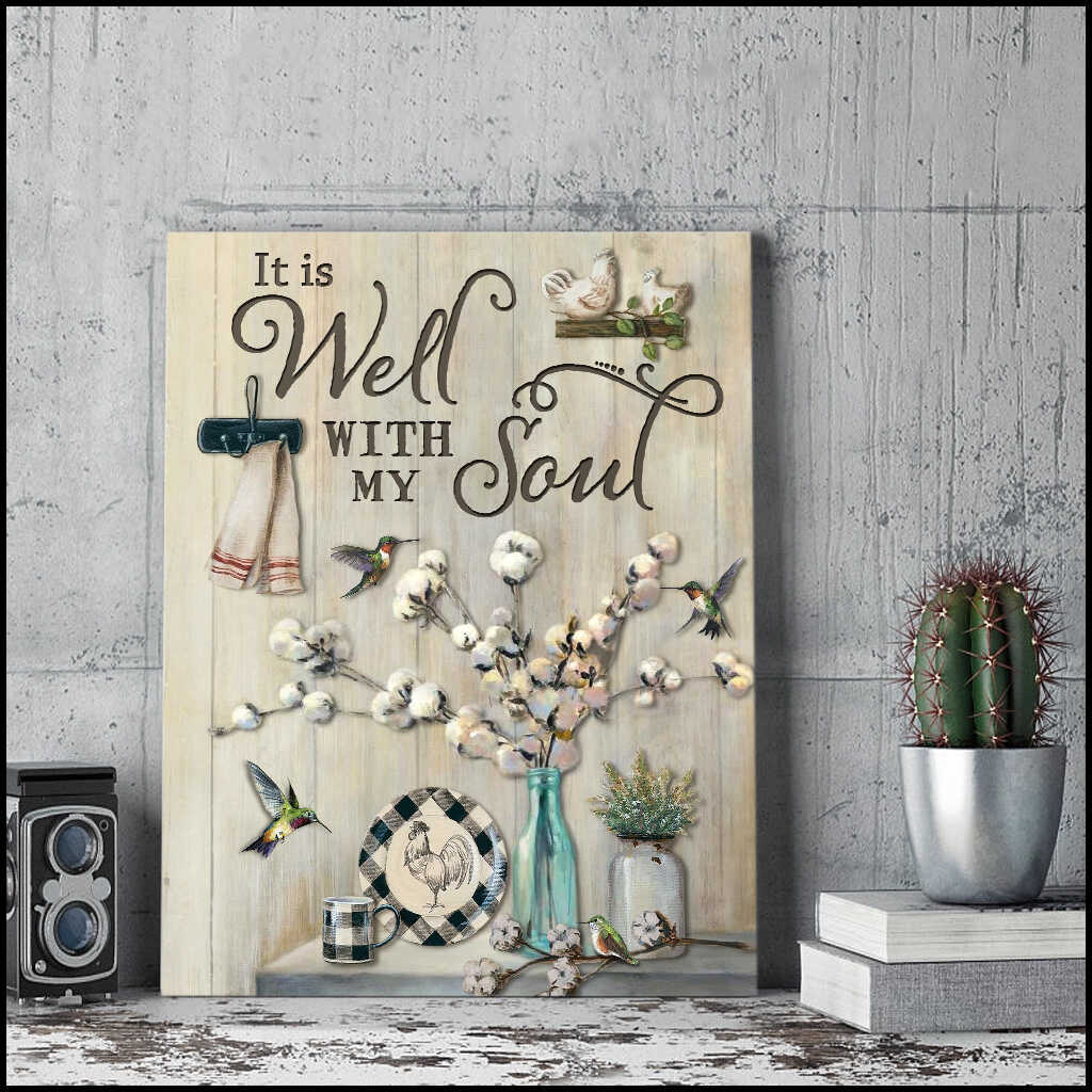 Cotton-Flowers-Hummingbird-It-Is-Well-With-My-Soul-Farm-Farmhouse-Canvas-Prints-Wall-Art-Decor-3 Cotton Flowers Hummingbird It Is Well With My Soul Farm Farmhouse Canvas Prints Wall Art Decor 3
