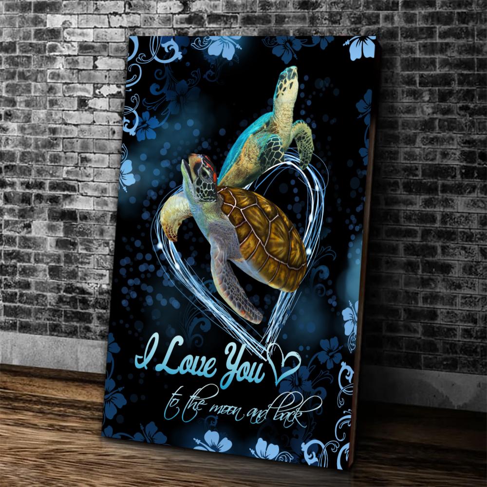 Couple Turtle Wall Art Canvas