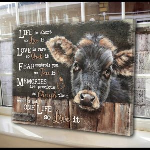 Cow Canvas Live It Wall Art Decor 2