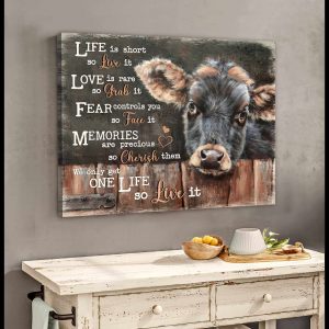 Cow Canvas Live It Wall Art Decor