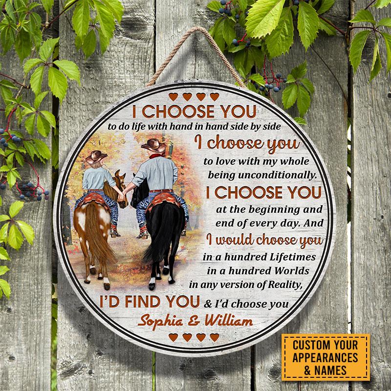Personalized Horse Couple Wood Sign