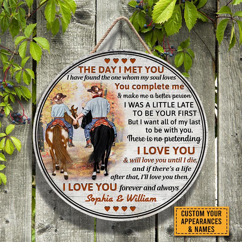 Personalized Horse Couple Wood Sign
