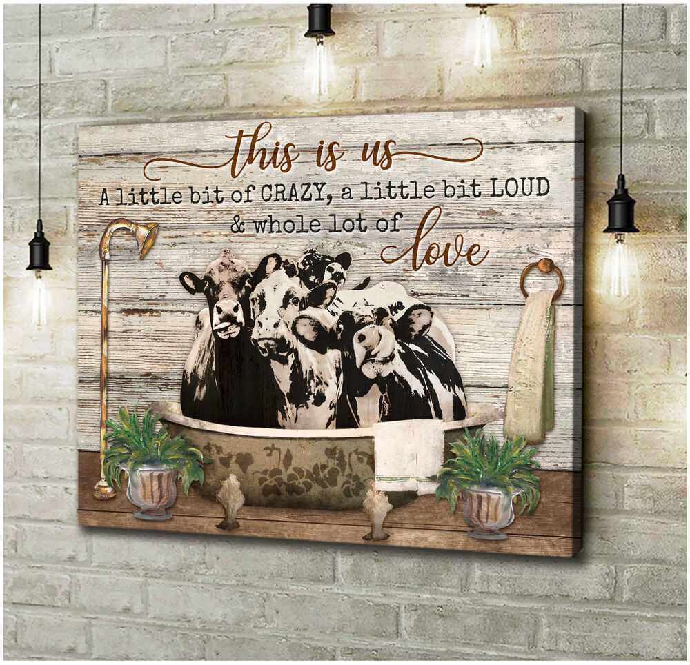 Cows-In-Bathtub-This-Is-Us-Canvas-Wall-Art-Farmhouse-Decor-2 Cows In Bathtub This Is Us Canvas Wall Art Farmhouse Decor 2
