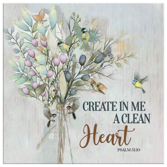 Create In Me A Clean Heart Psalm 5110 Bible Verse Wall Art Canvas 2