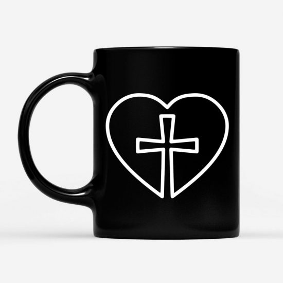Cross And Heart Coffee Mug 1