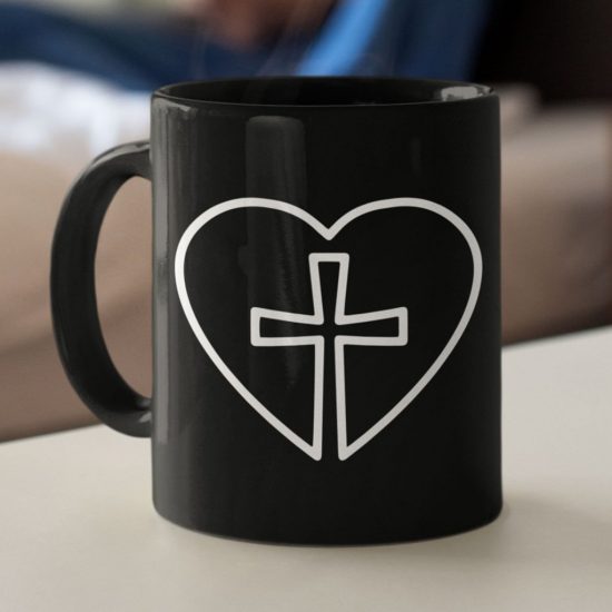 Cross And Heart Coffee Mug