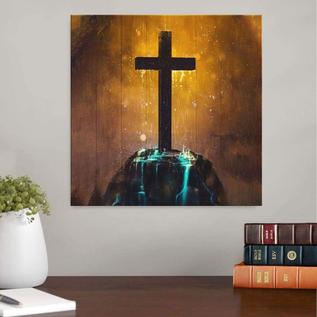 Cross On The Hill Canvas Wall Art