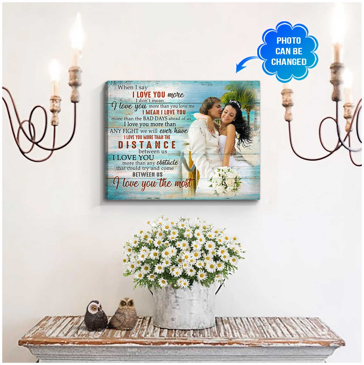 Custom Canvas For Couple When I Say I Love You More Wall Art Decor