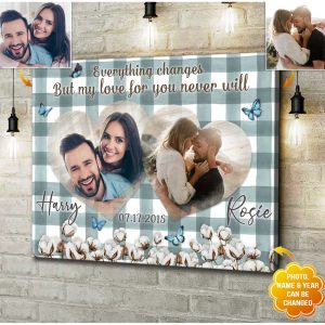 Custom Everything Changes But My Love For You Never Will Canvas For Couple Wall Art Decor 2