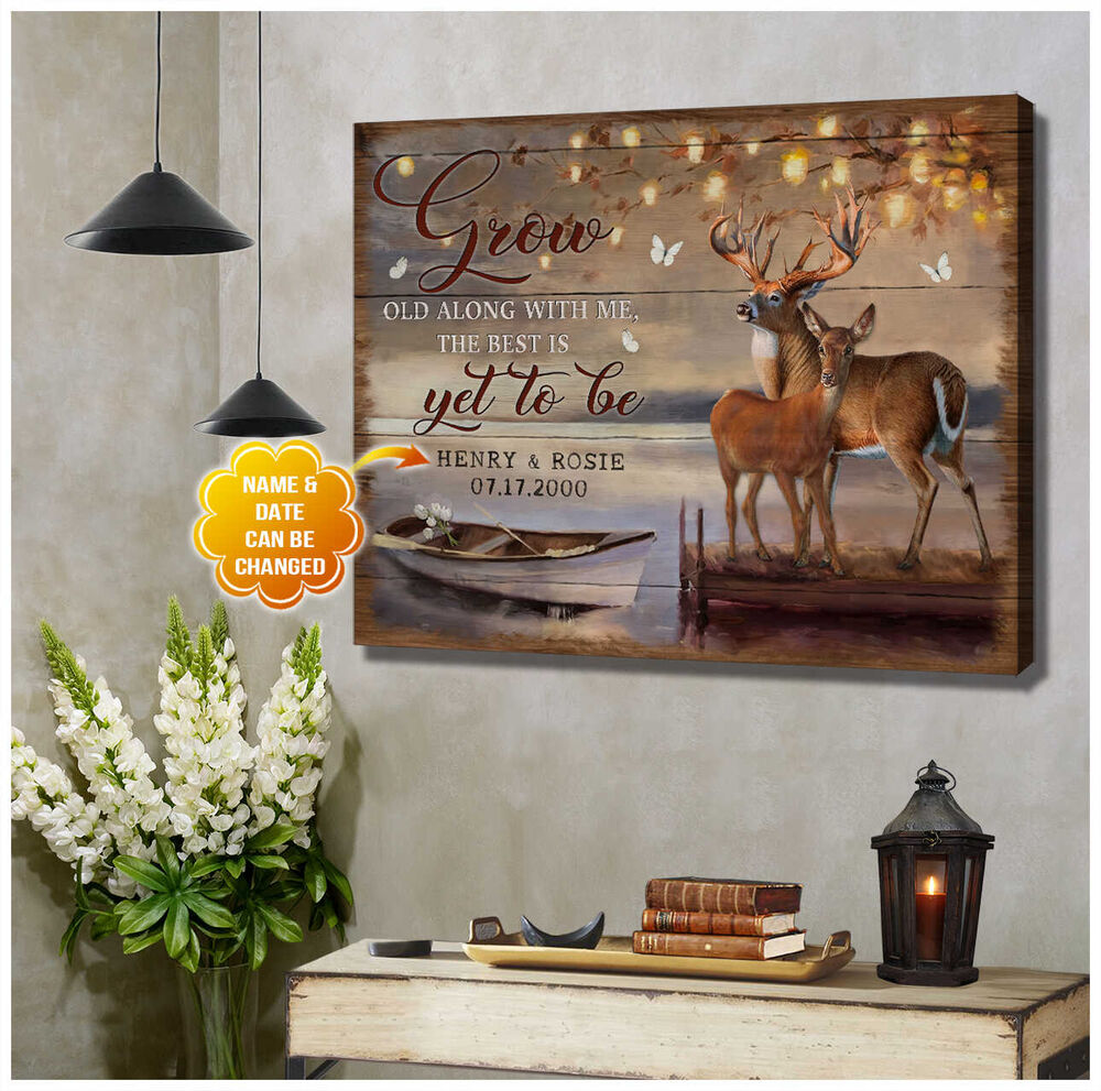 Custom-Grow-Old-Along-With-Me-Deers-Canvas-Prints-Wall-Art-Decor-1 Custom Grow Old Along With Me Deers Canvas Prints Wall Art Decor 1