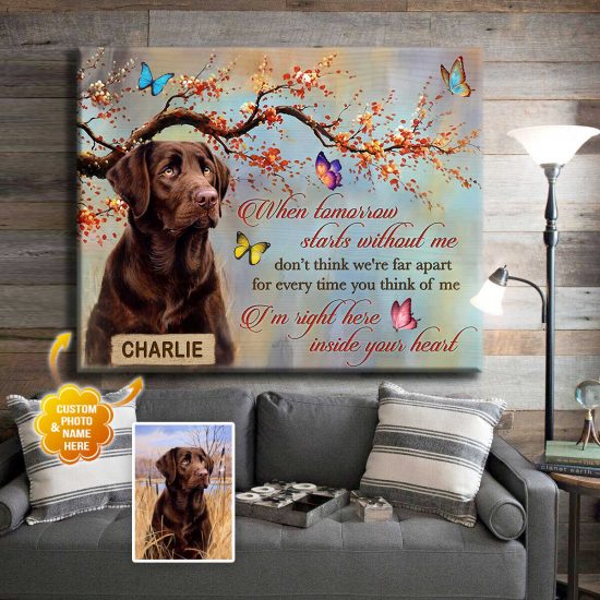 Custom Photo And Name Dog When Tomorrow Starts Without Me Wall Art ...