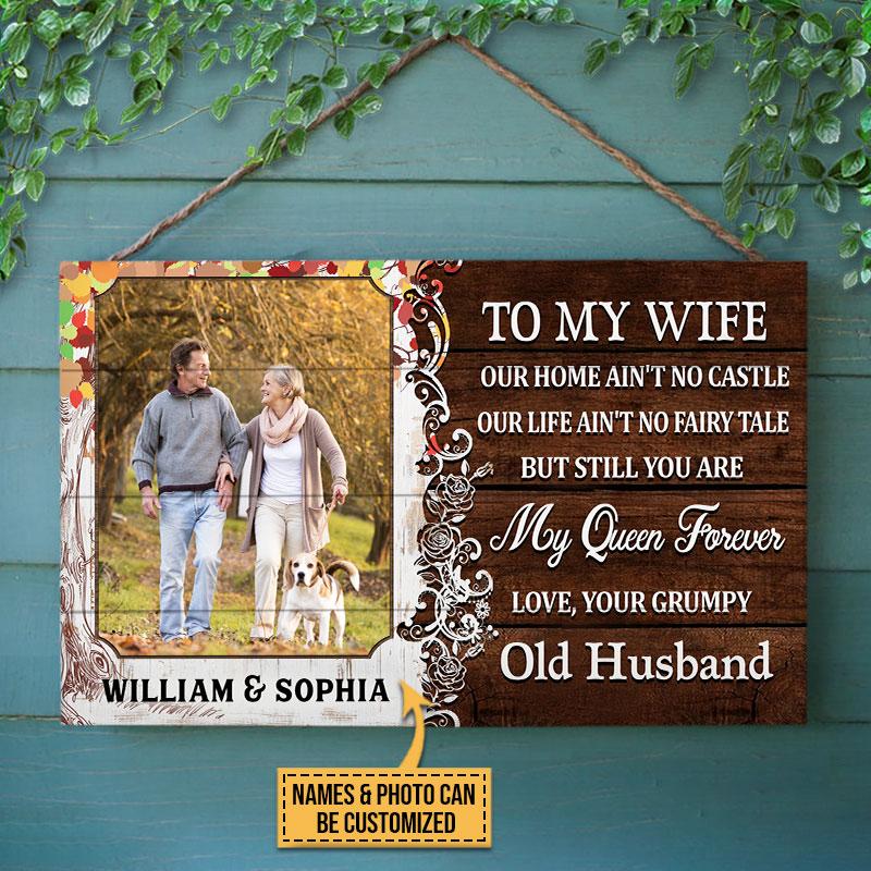 Custom Photo Couple Custom Wood Rectangle Sign Anniversary