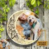 Custom Photo Gift Cat Dog Love You To The Moon Custom Wood Circle Sign