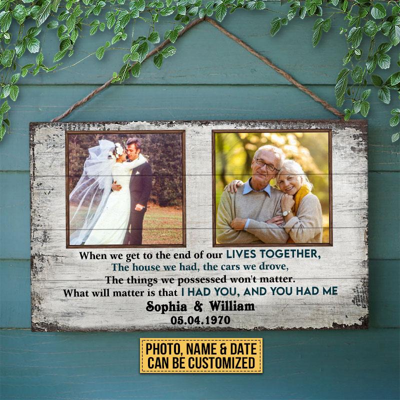 Custom Photo Gift Old Couple When We Get Anniversary Gift Custom Wood Rectangle Sign