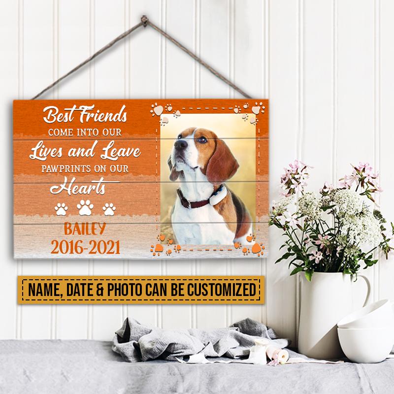 Custom Photo Pet Lovers Pawprints On Our Heart