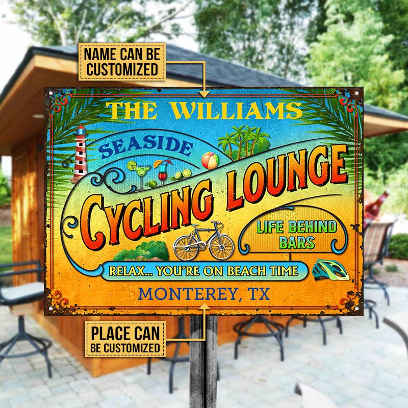 Cycling Beach Lounge Relax Custom Classic Metal Signs