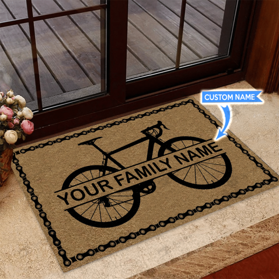 Cycling Personalized Custom Name Doormat Welcome Mat