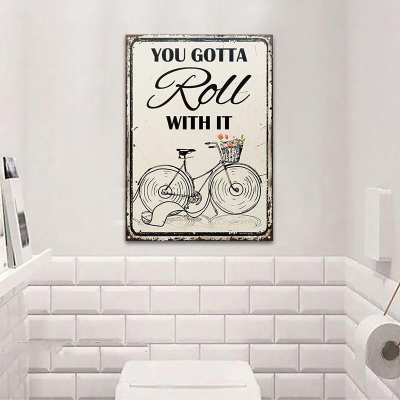 Cycling Roll With It Customized Classic Metal Signs