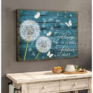 Dandelion And Butterfly Canvas Always On My Mind Wall Art Decor 2