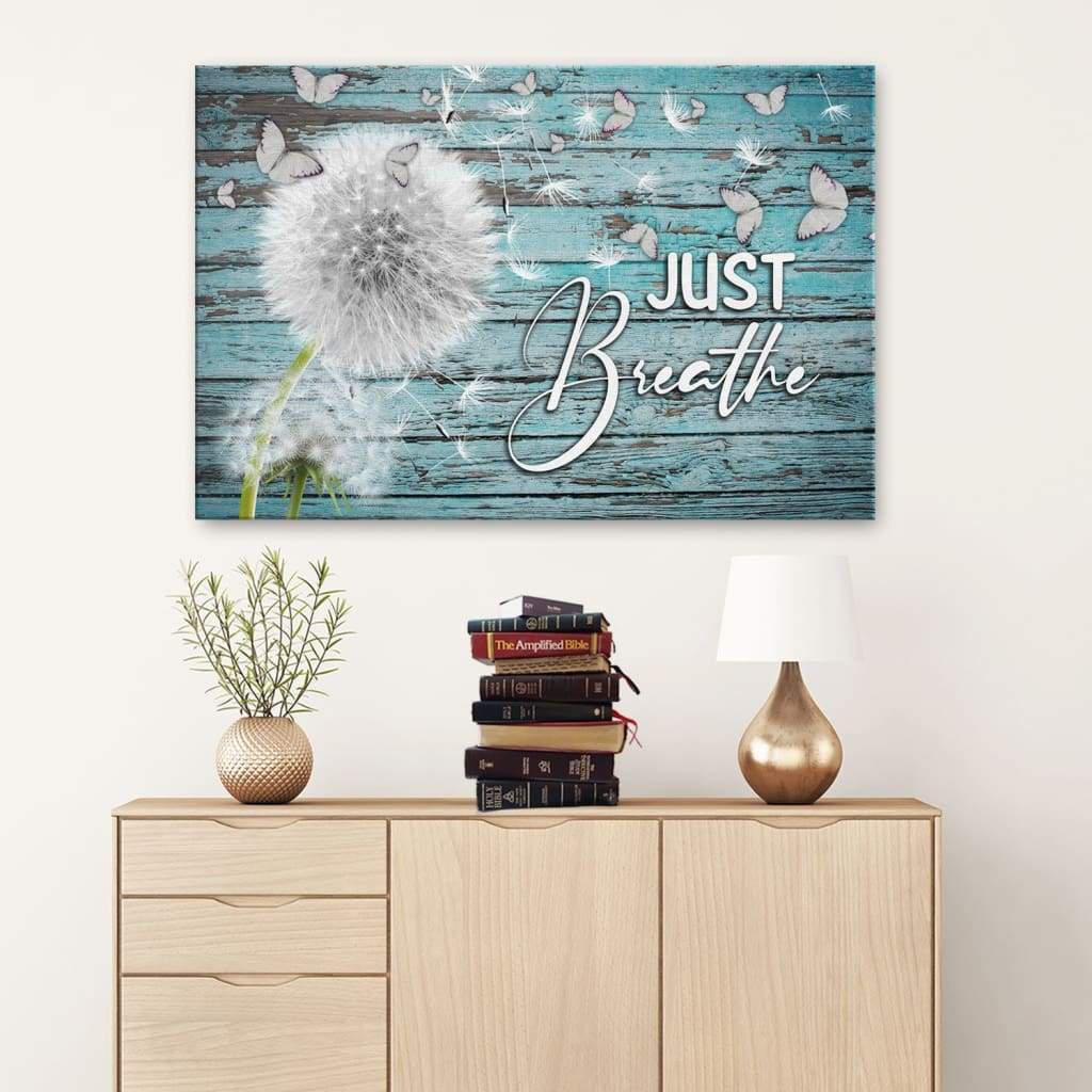 Dandelion-Just-Breathe-Canvas-Wall-Art-Christian-Wall-Art Dandelion Just Breathe Canvas Wall Art - Christian Wall Art