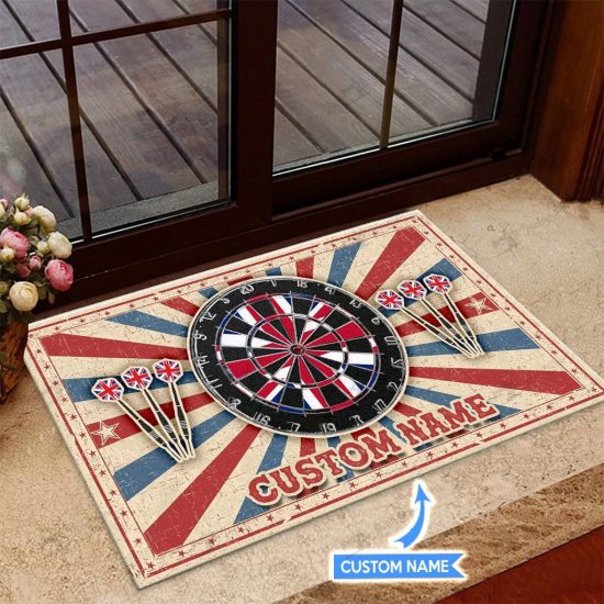 Darts England Personalized Custom Name Doormat Welcome Mat