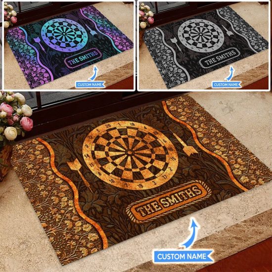 Darts Personalized Custom Name Doormat Welcome Mat