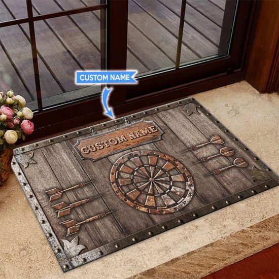 Darts Personalized Custom Name Doormat Welcome Mat