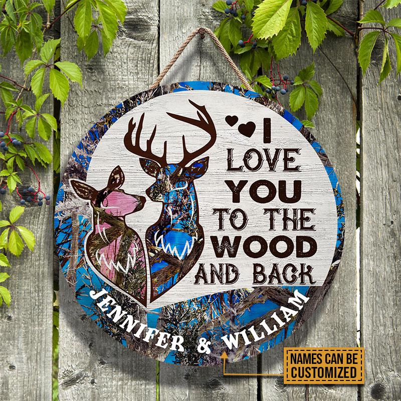 Deer Love You To The Wood Custom Wood Circle Sign
