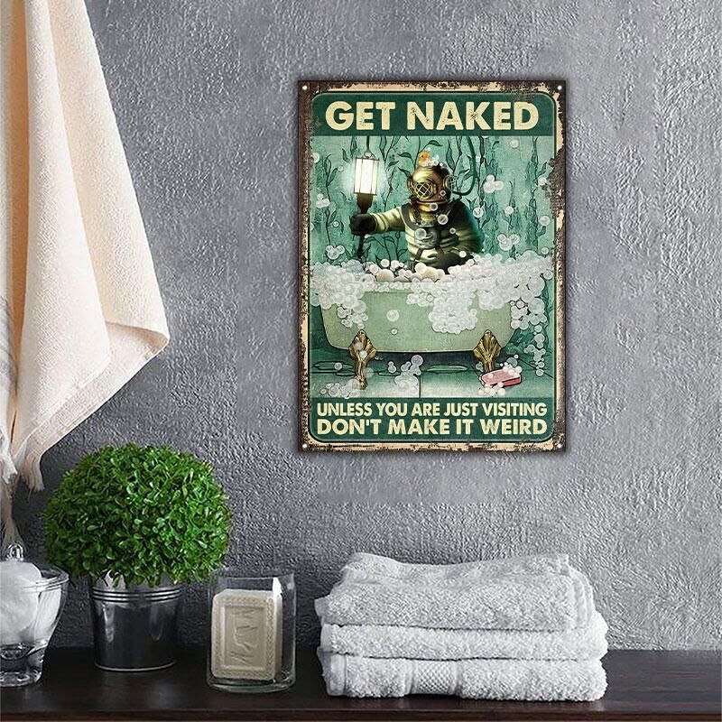 Diving Get Naked Unless Customized Classic Metal Signs