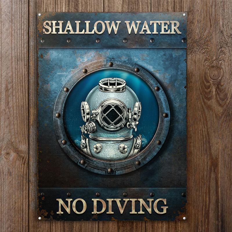 Diving-Shallow-Water-Diving-Customized-Classic-Metal-Signs-2 Diving Shallow Water Diving Customized Classic Metal Signs 2