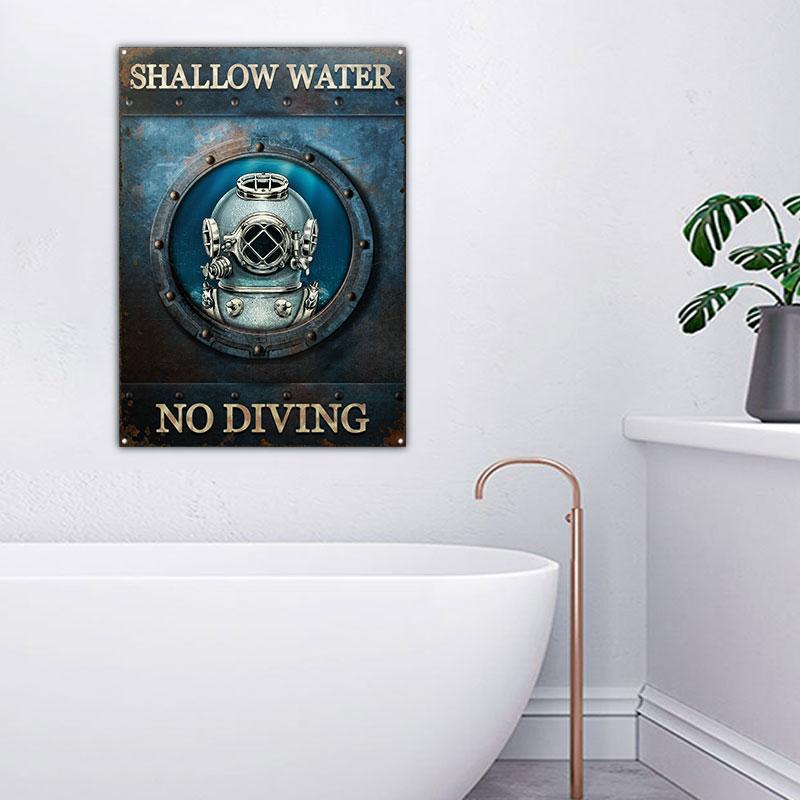 Diving Shallow Water Diving Customized Classic Metal Signs