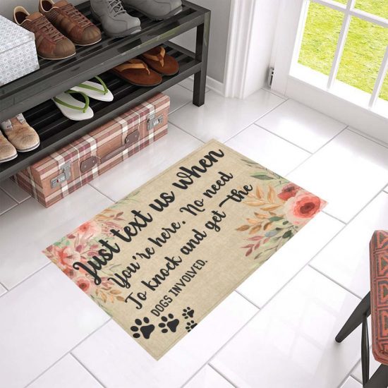 Dog Involved Just Text Us Dogs Lover Doormat Welcome Mat