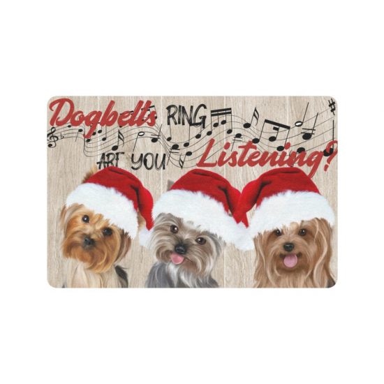 Dogbells Ring Are You Listening Yorkshire Terrier Lover Doormat Welcome Mat 1